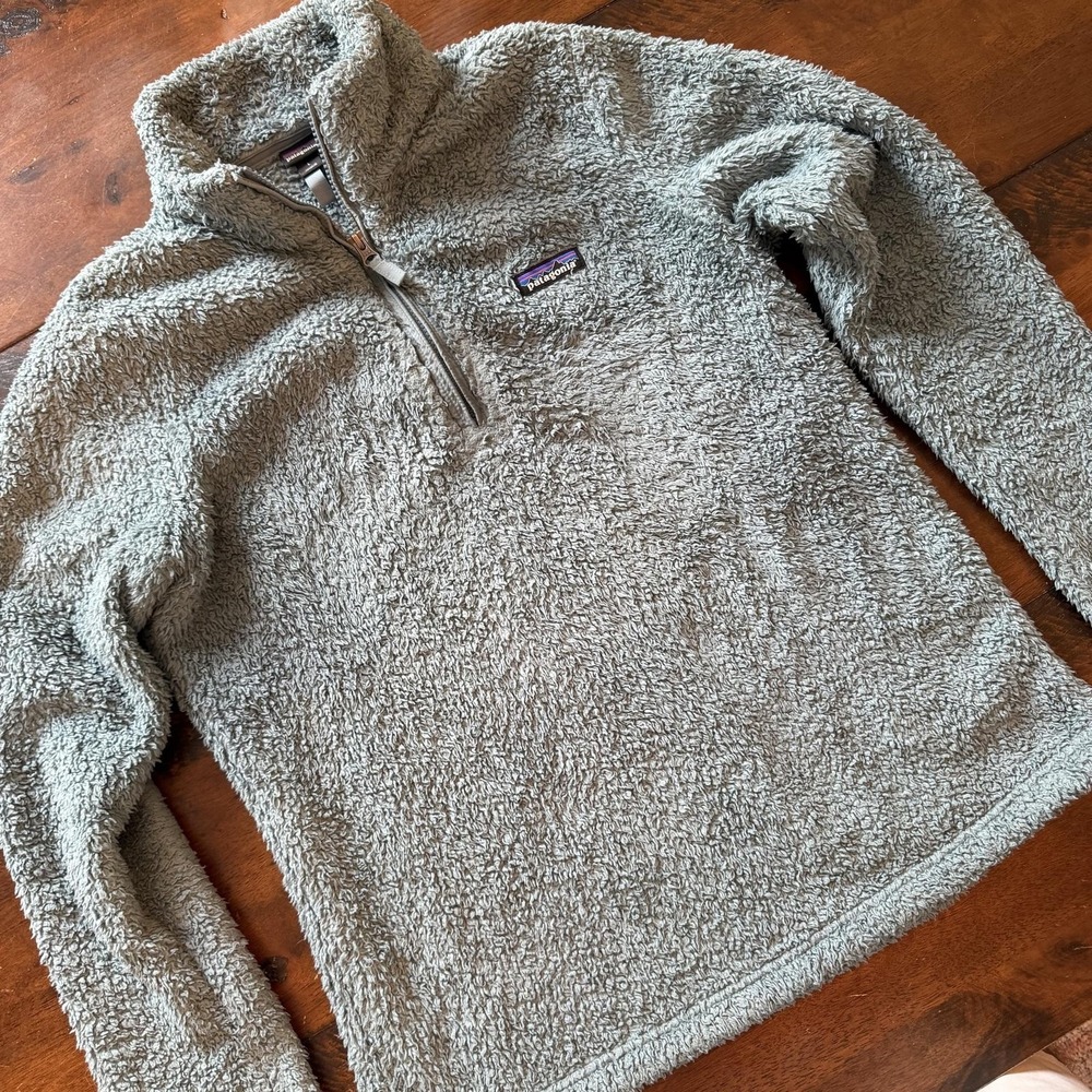 Patagonia Jacket Womens Large Blue High Pile Fleece 1/4 Zip Pullover Outdoor